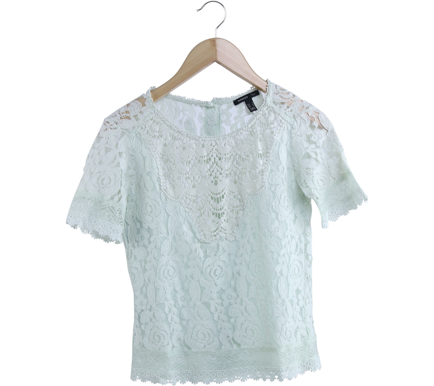 Mango Mint Lace Blouse