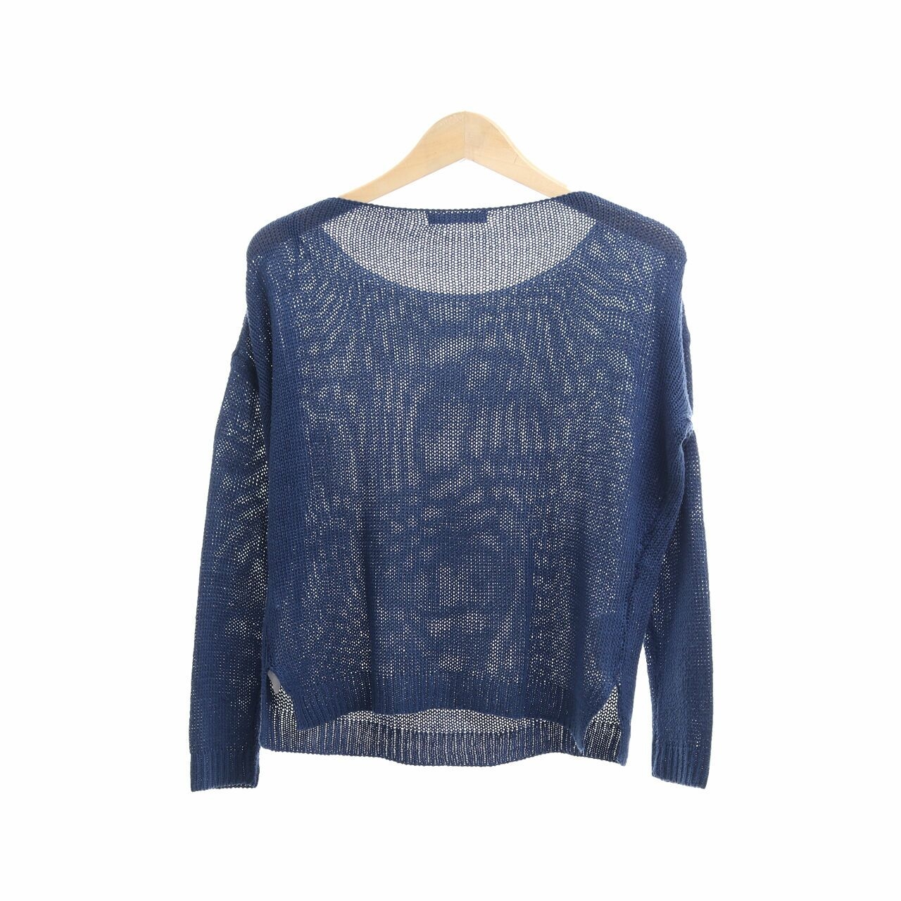 Stradivarius Blue Perforated Blouse