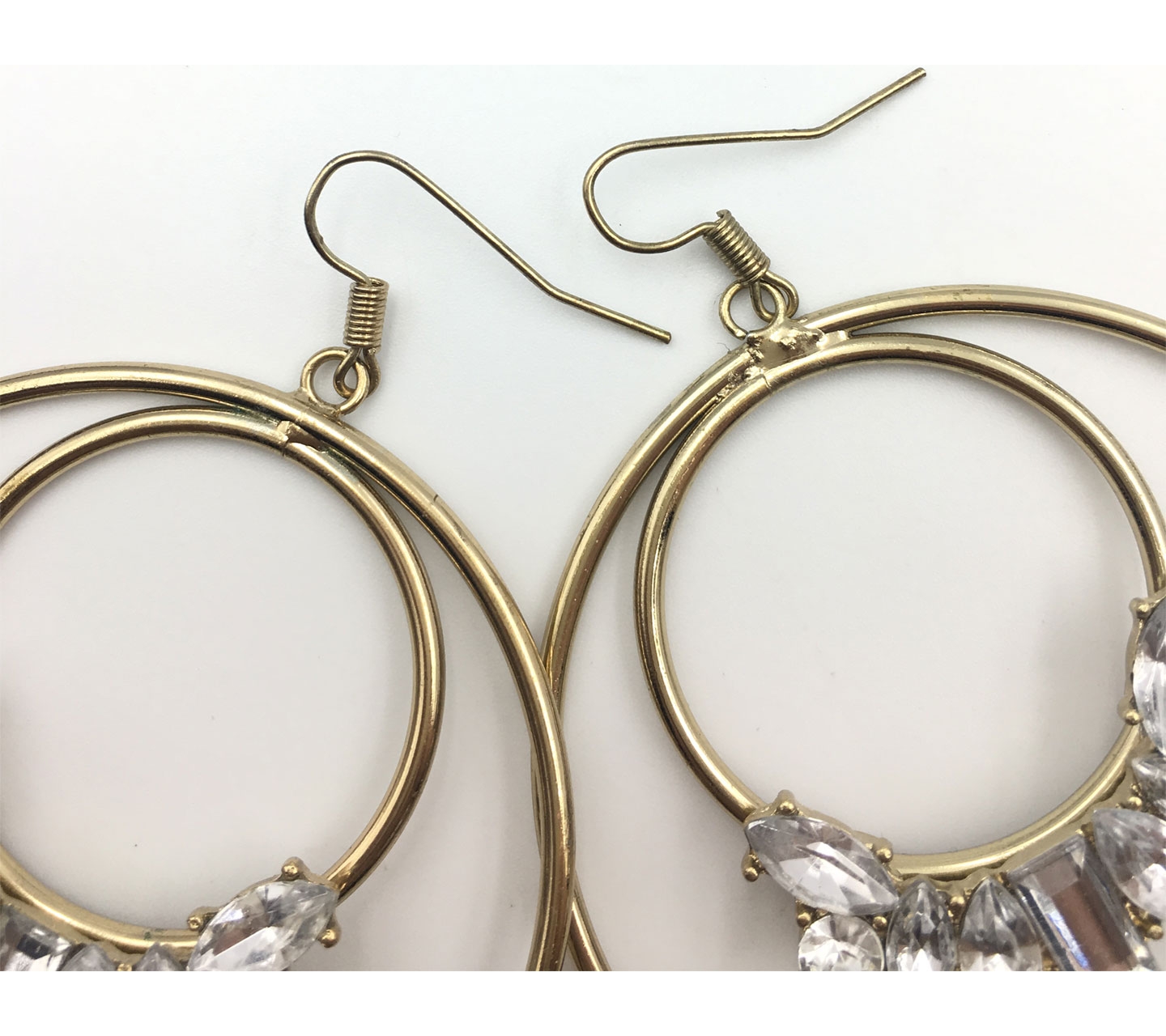 Private Collection Gold Circle Gemstone Earrings