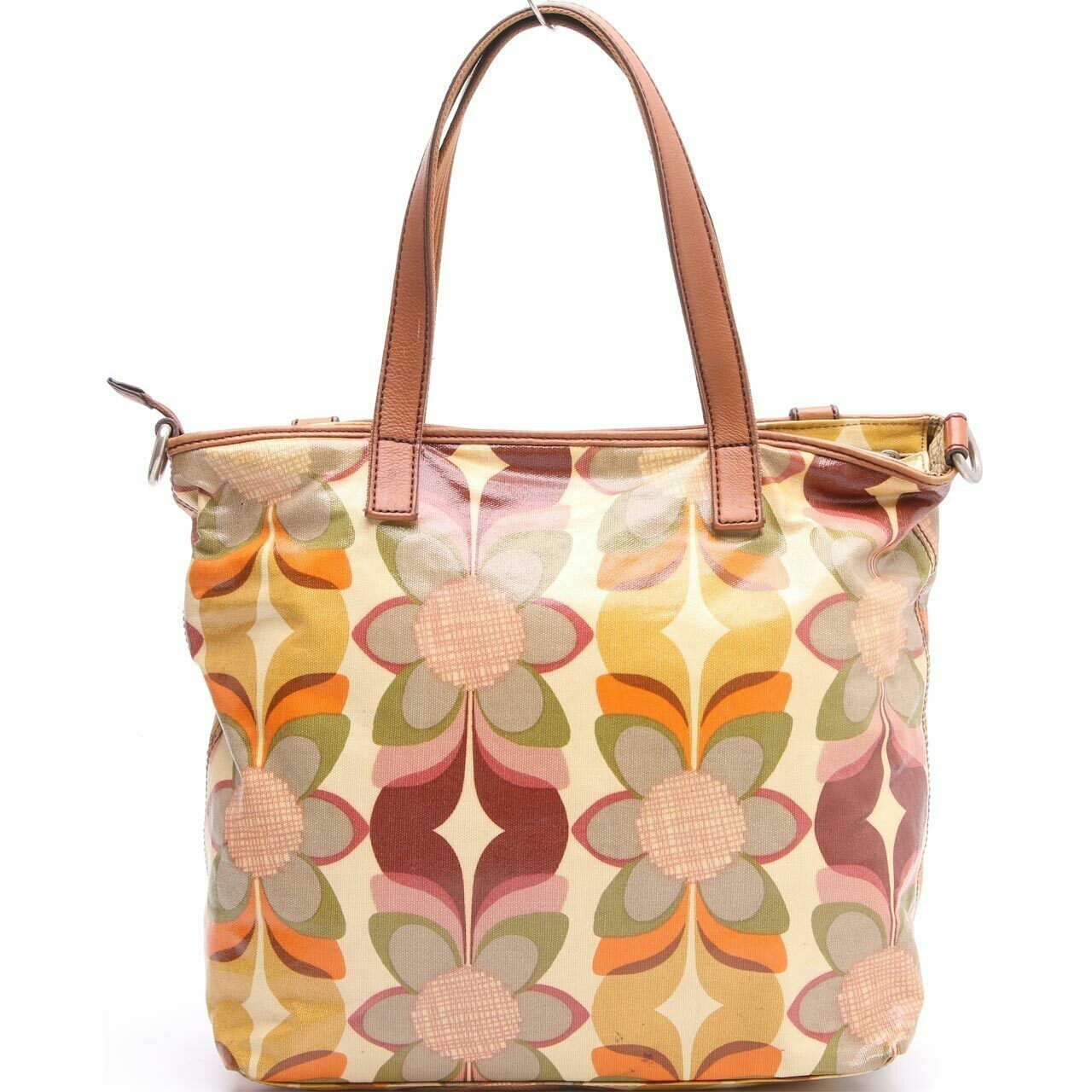 Fossil Multi Patterned Green & Yellow Tote Bag