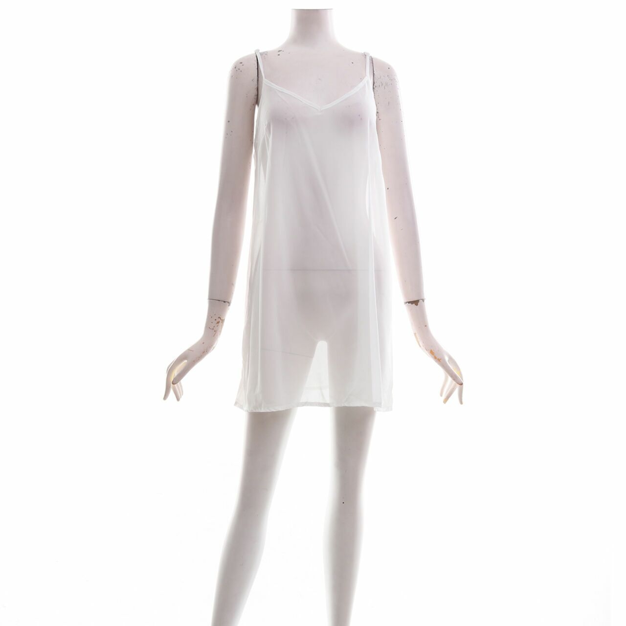 Private Collection White See Through Line Strap Sleeveless