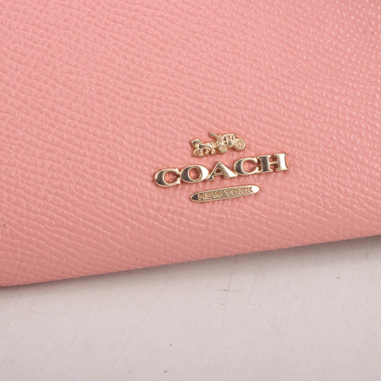 Coach CC821 Colorblock Leather Mini ID Candy Pink Multi Wallet