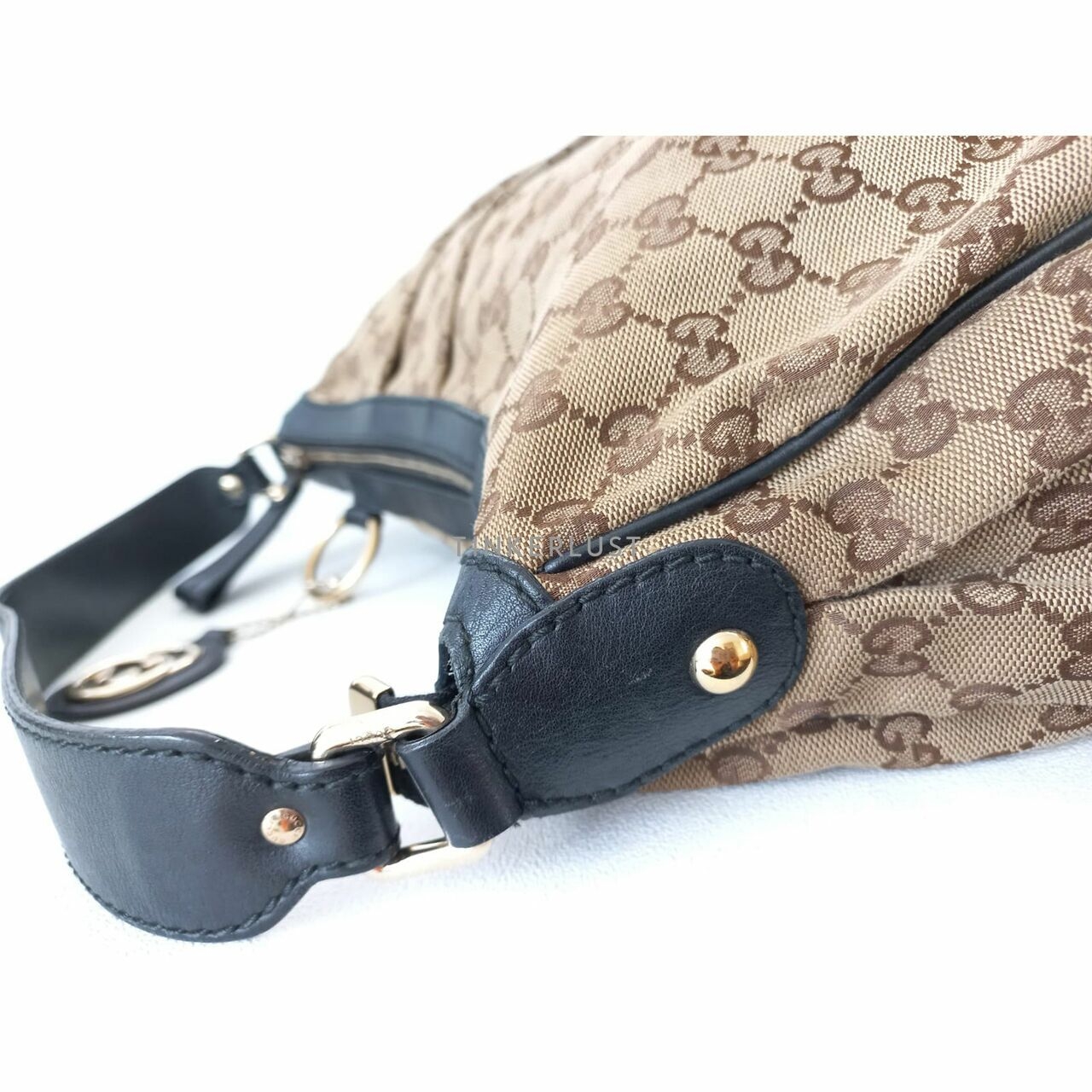 Gucci Sukey Canvas Shoulder Bag 2010 Brown & Black 