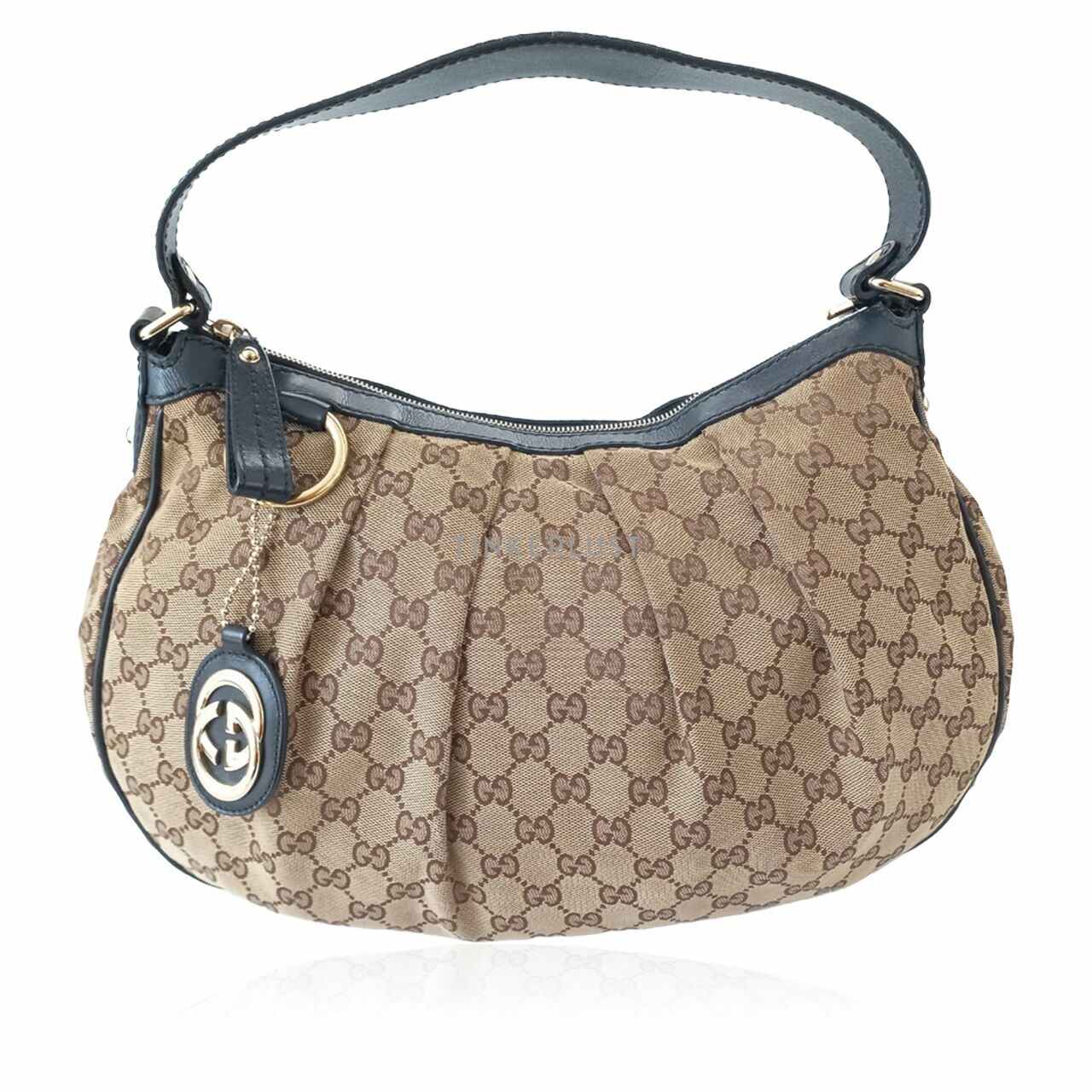 Gucci Sukey Canvas Shoulder Bag 2010 Brown & Black 