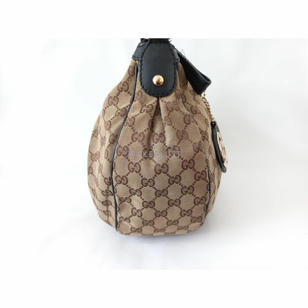 Gucci Sukey Canvas Shoulder Bag 2010 Brown & Black 