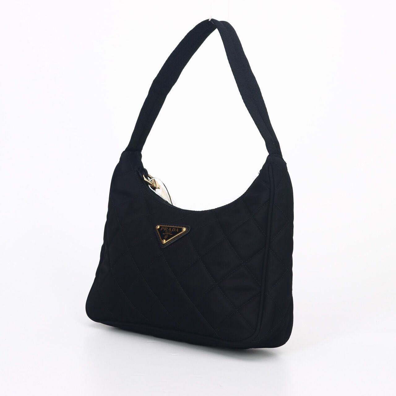 Prada Mini Tessuto Impuntu 1NE051 Black Shoulder Bag