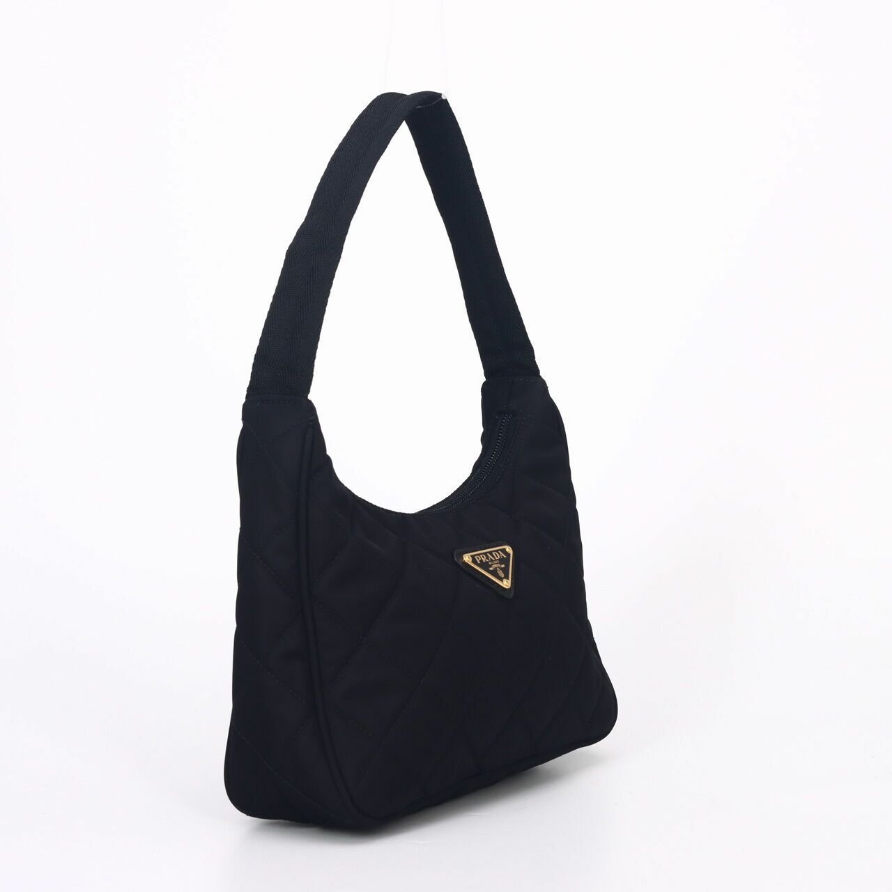 Prada Mini Tessuto Impuntu 1NE051 Black Shoulder Bag