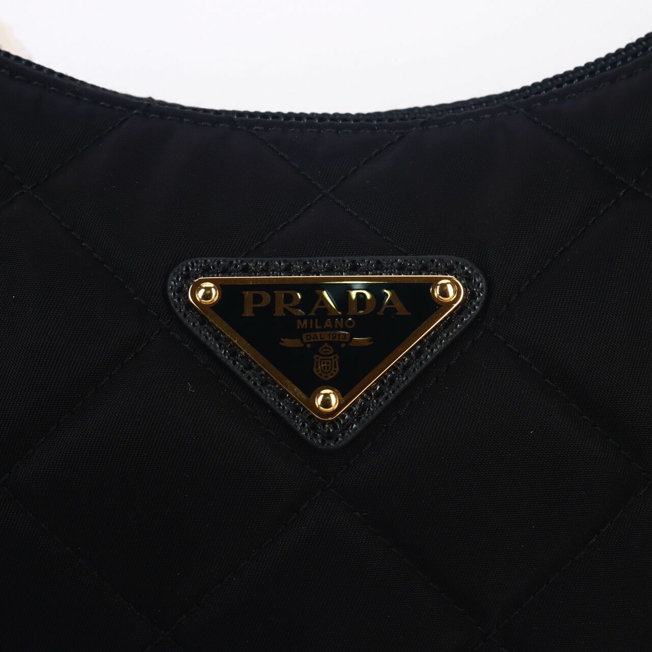 Prada Mini Tessuto Impuntu 1NE051 Black Shoulder Bag