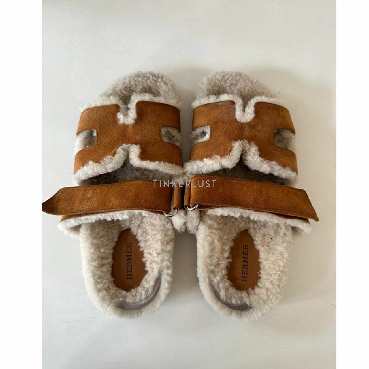 Hermes Chypre Fur Brown Sandals