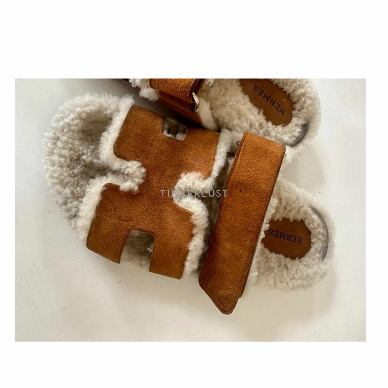 Hermes Chypre Fur Brown Sandals