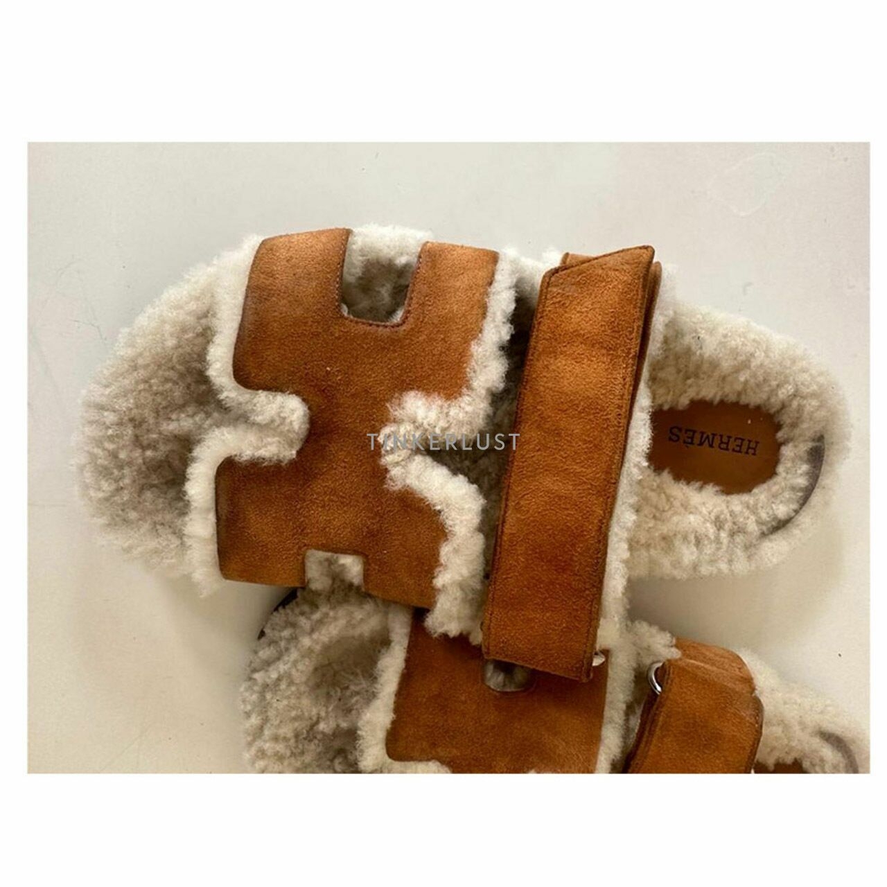 Hermes Chypre Fur Brown Sandals