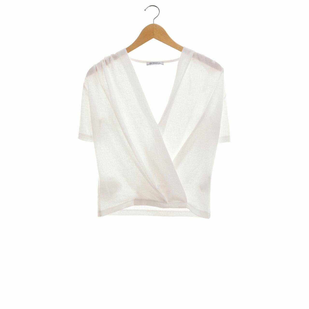 Zara Off White Wrap Blouse