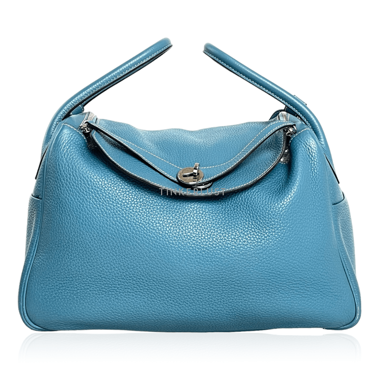 Hermes Lindy 34 Taurillon Clemence Blue Jean Stamp Square O