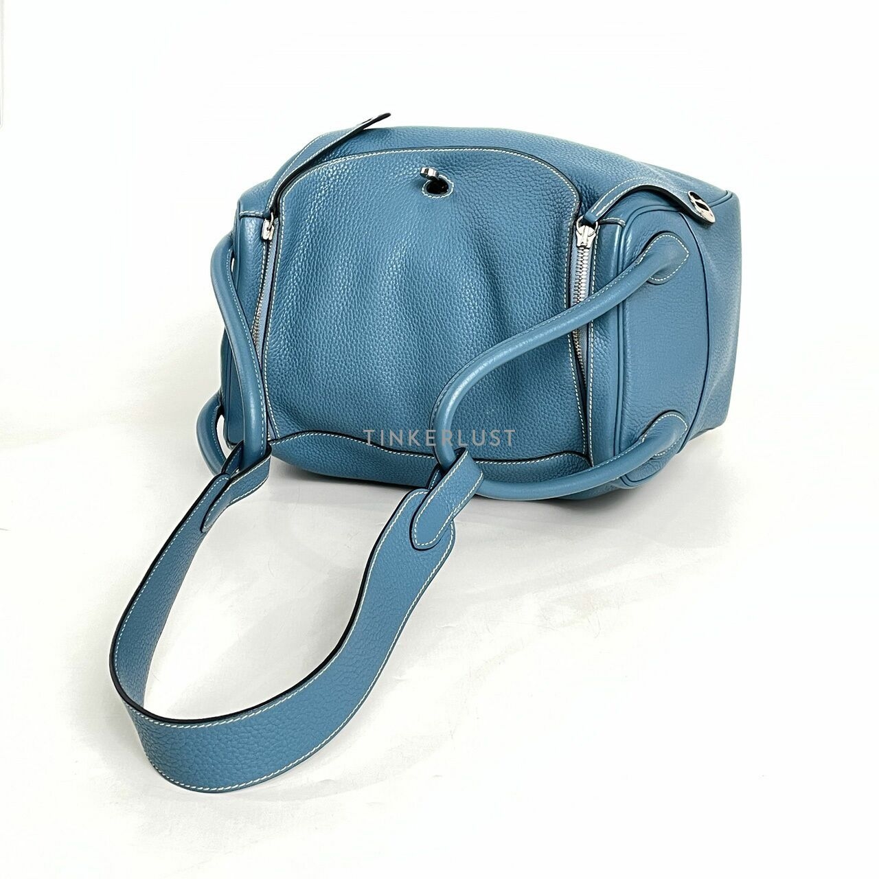 Hermes Lindy 34 Taurillon Clemence Blue Jean Stamp Square O