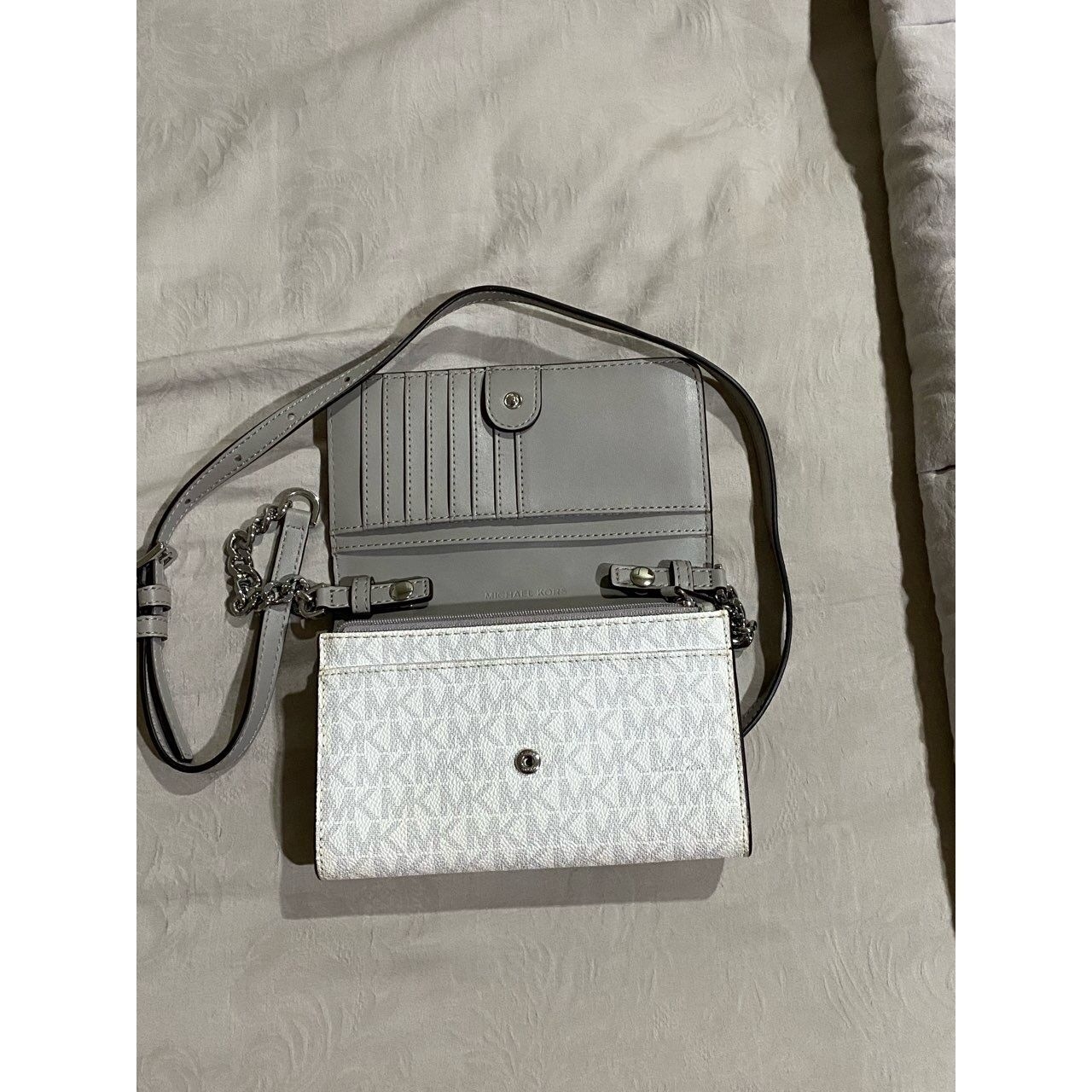 Michael Kors Grey & White Clutch