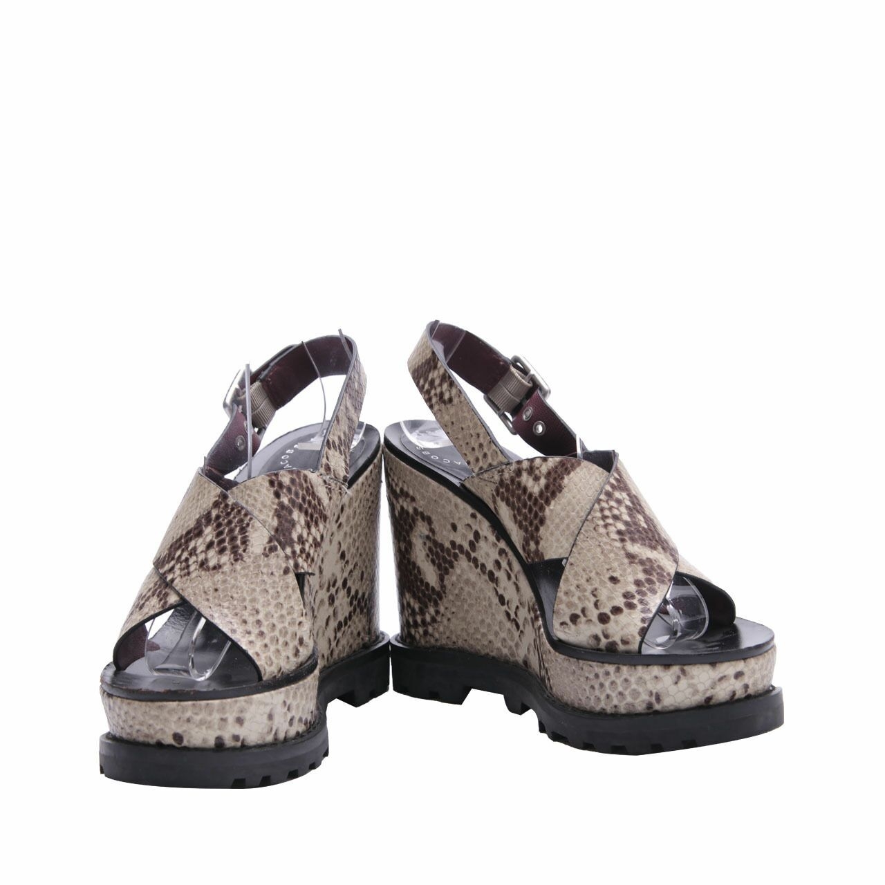 Marc By Marc Jacobs Cream Snakeskin Wedges