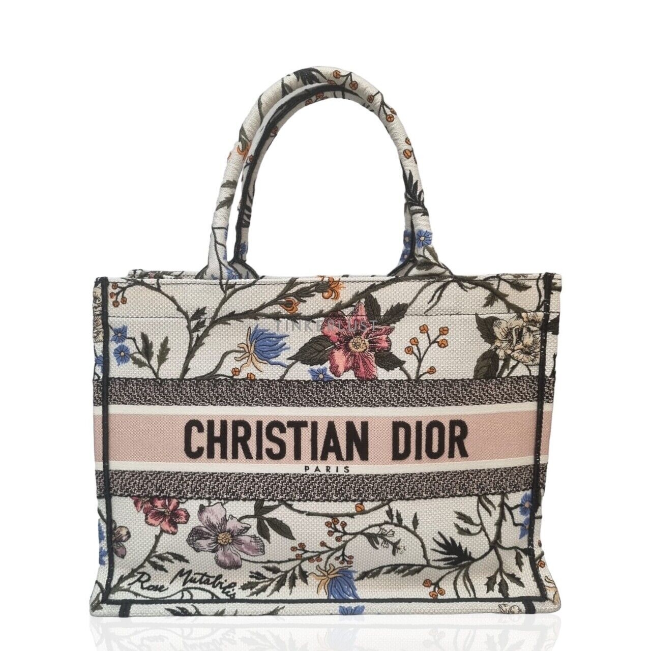 Christian Dior Book Medium Flowers Multicolor Canvas 2020 Tote Bag