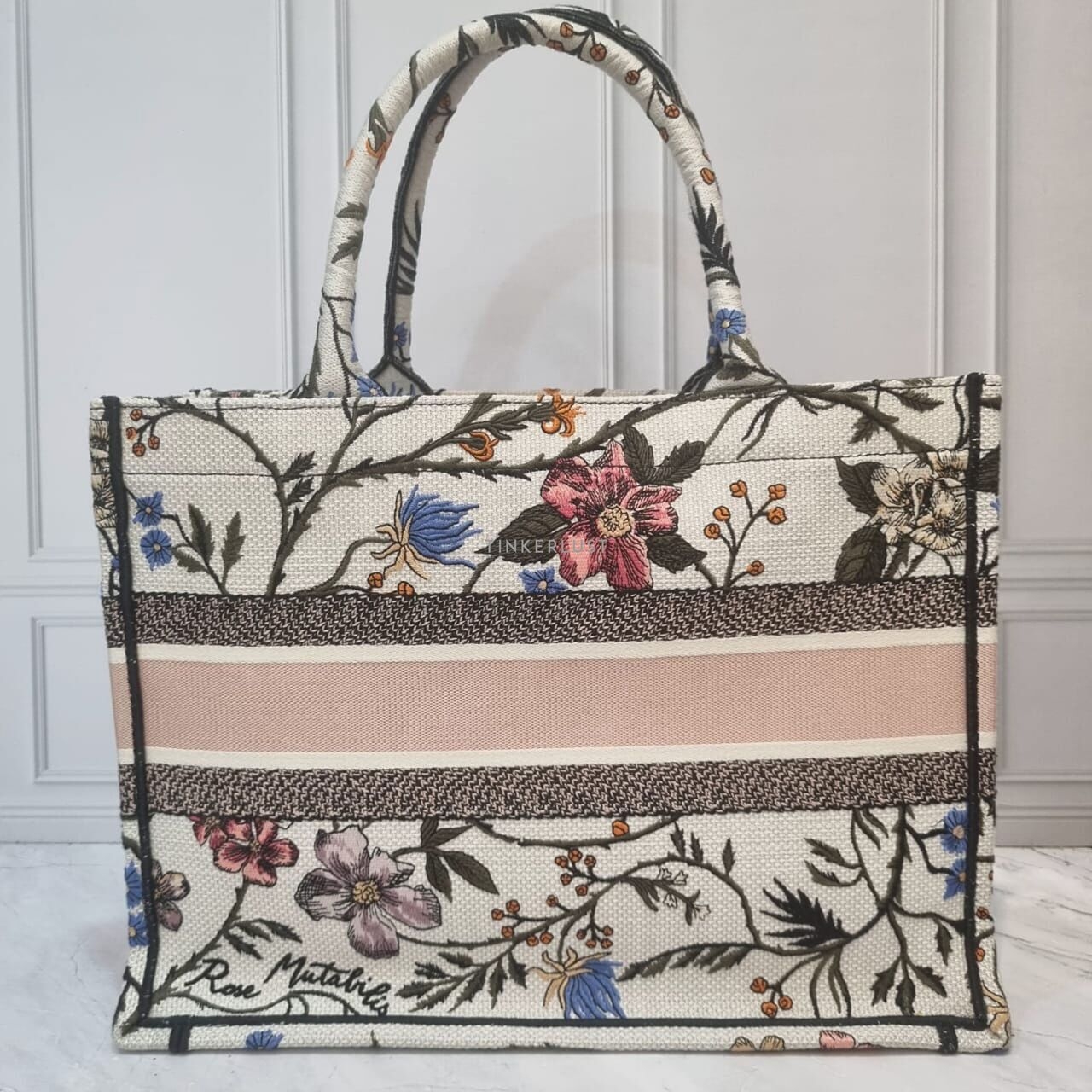 Christian Dior Book Medium Flowers Multicolor Canvas 2020 Tote Bag