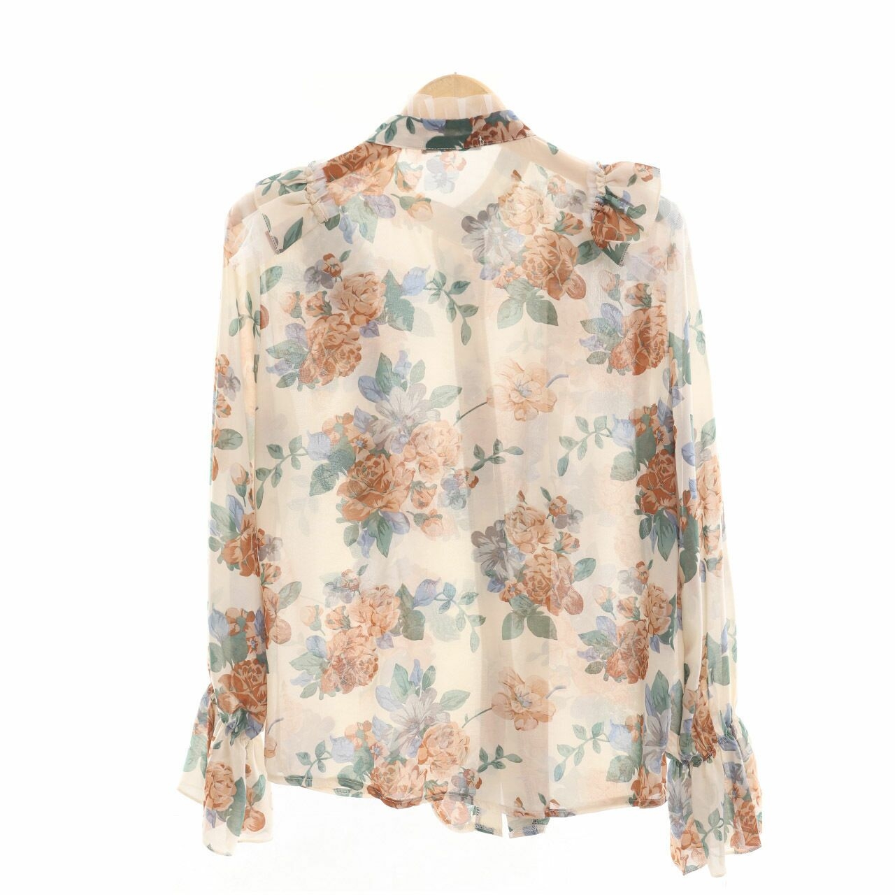 Private Collection Cream & Multi Ruffle Floral Blouse