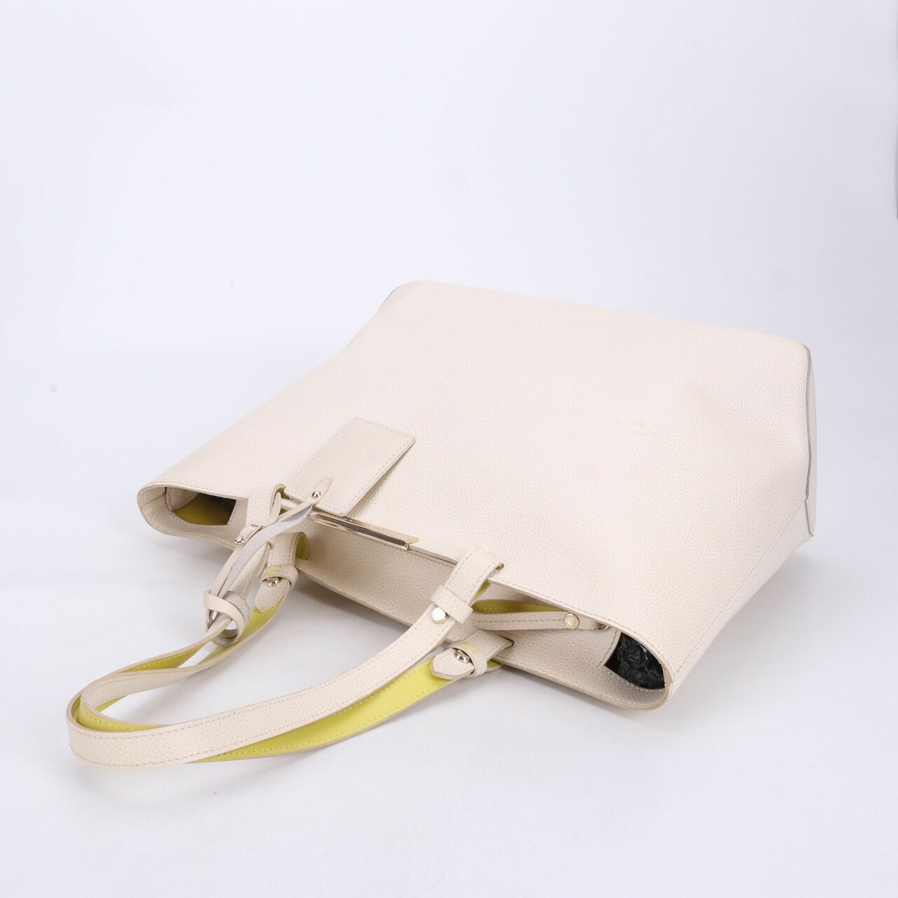 Longchamp  Le Foulonne City Yellow & Ivory Tote Bag