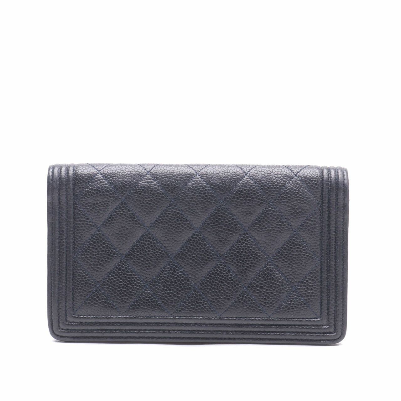 Chanel Black Boy Long Wallet