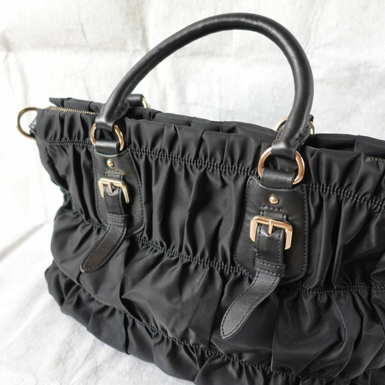 PRADA TESSUTO GAUFRE Sling Satchel Tote Bag BN1336