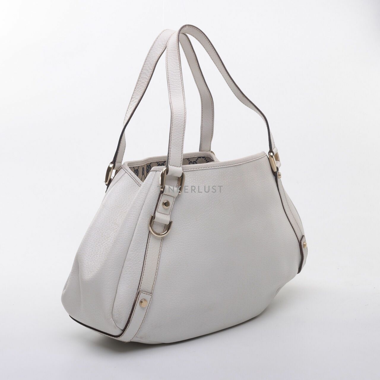 Gucci White Leather Abbey D-Ring Shoulder Bag