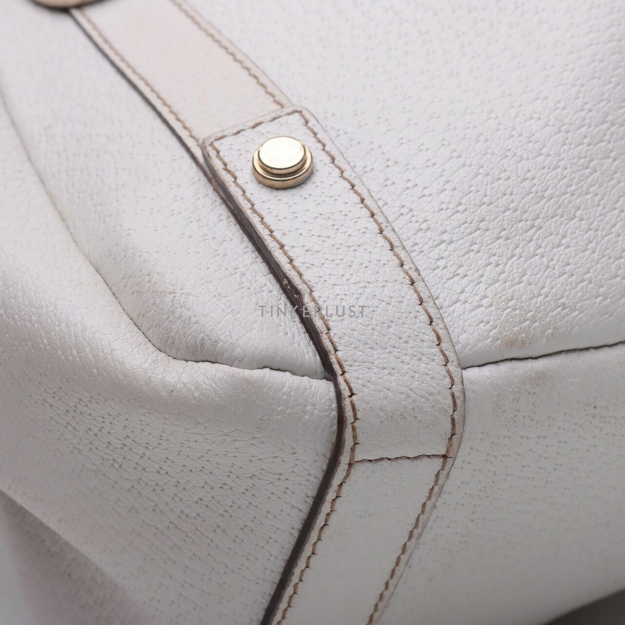 Gucci White Leather Abbey D-Ring Shoulder Bag