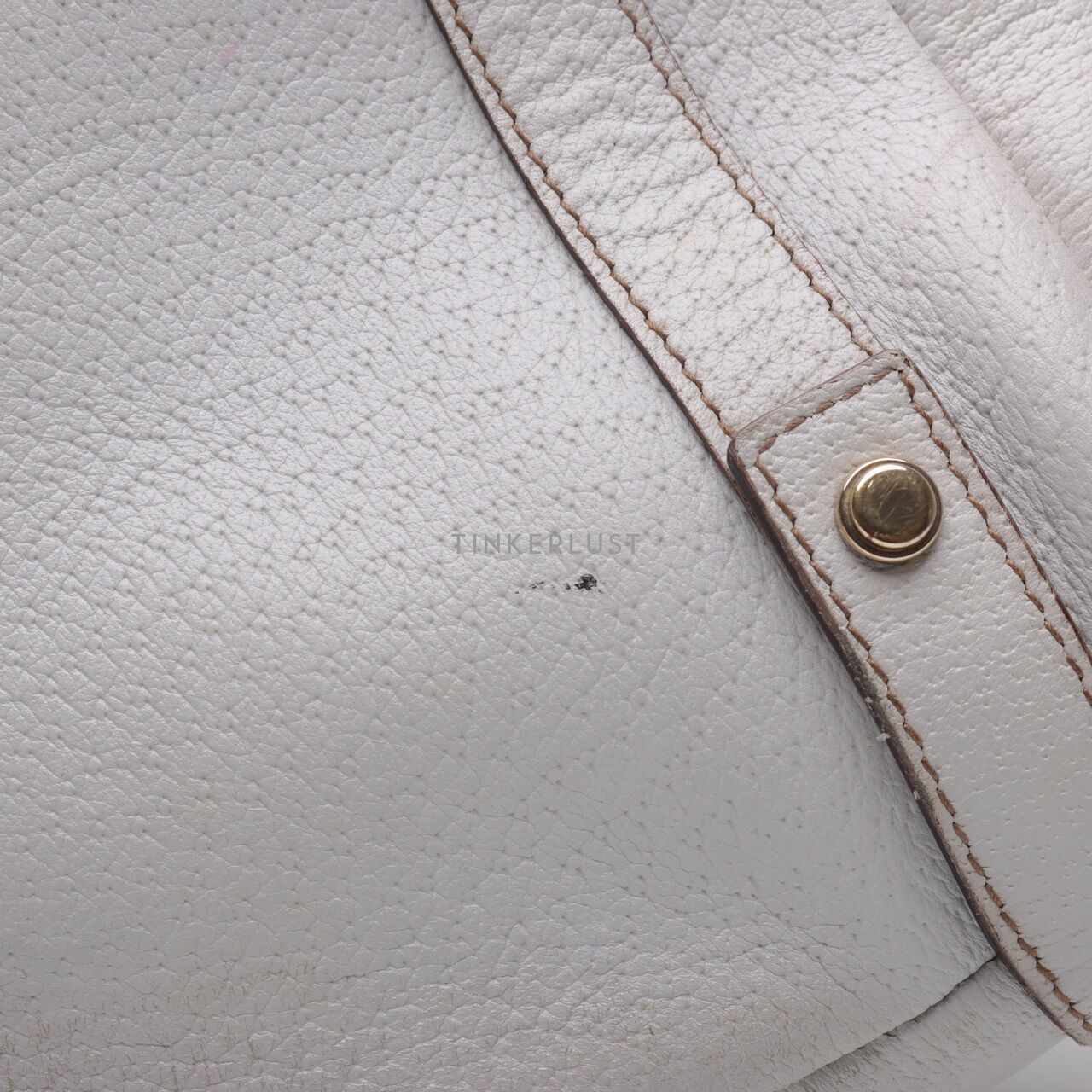 Gucci White Leather Abbey D-Ring Shoulder Bag