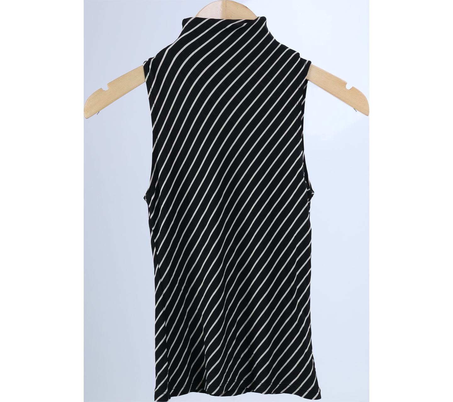 Mango Black And Cream Striped Sleeveless