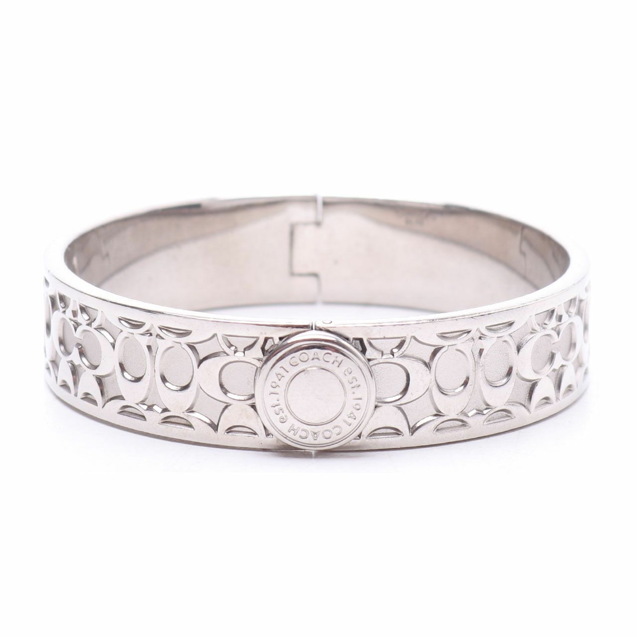 Coach Est. 1941 Signature Silver Bangle Bracelet