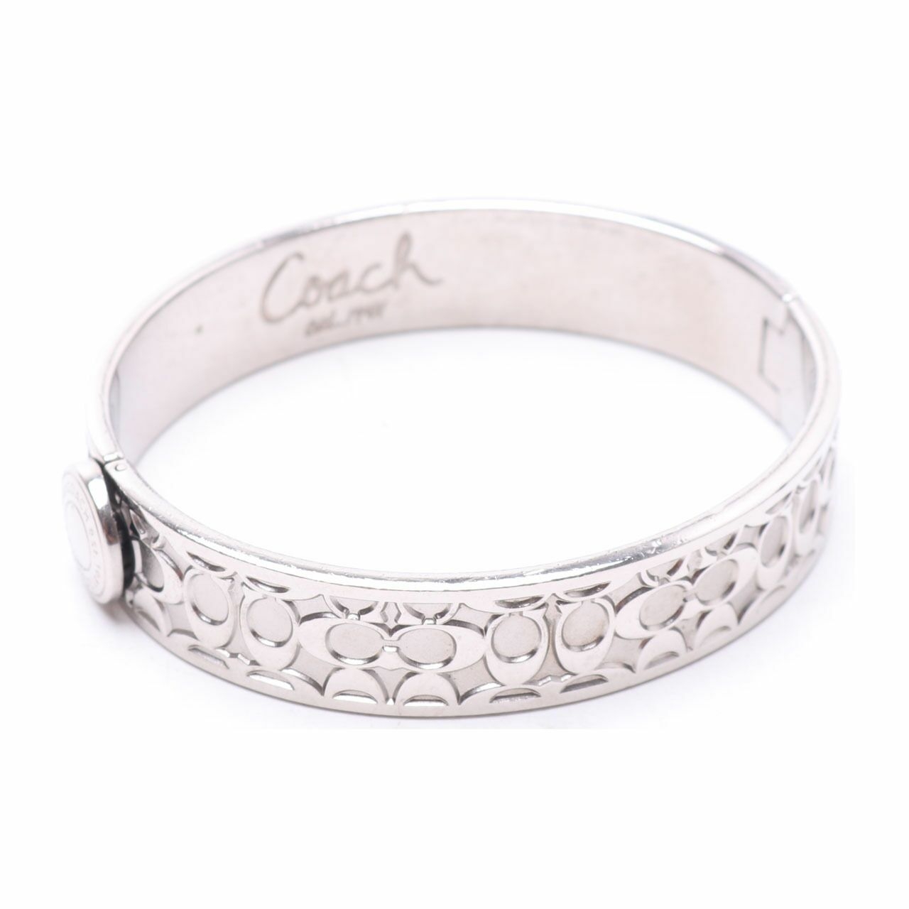 Coach Est. 1941 Signature Silver Bangle Bracelet