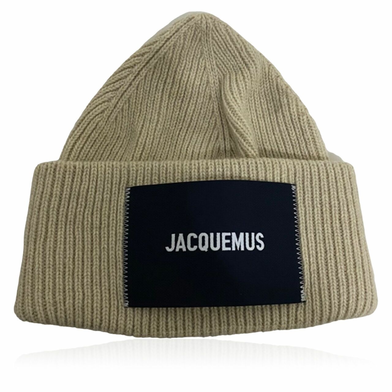 Jacquemus Le Bonnet Ribbed Beanie Hat Beige