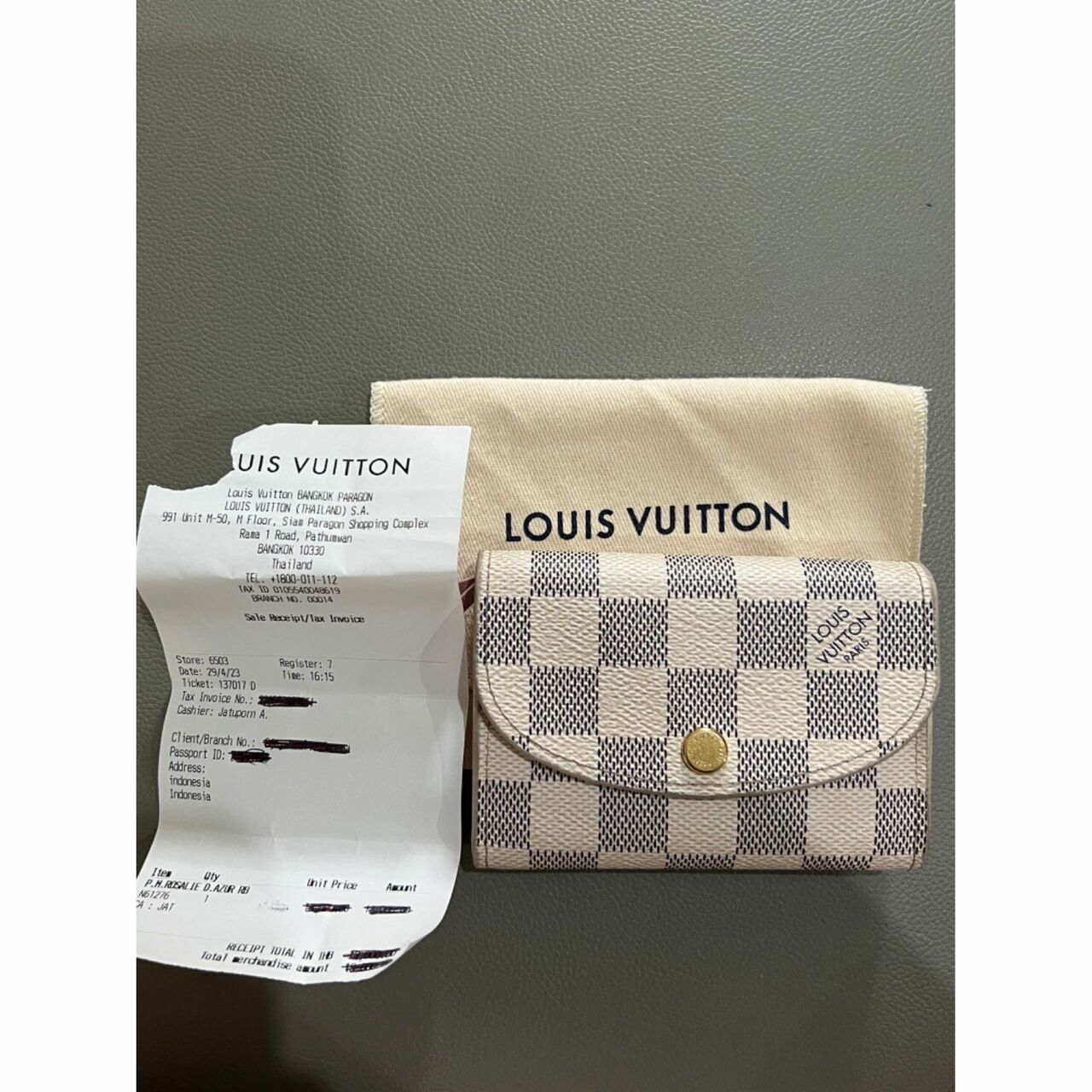 Louis Vuitton Rosalie Coin Purse Damier Azur GHW Wallet