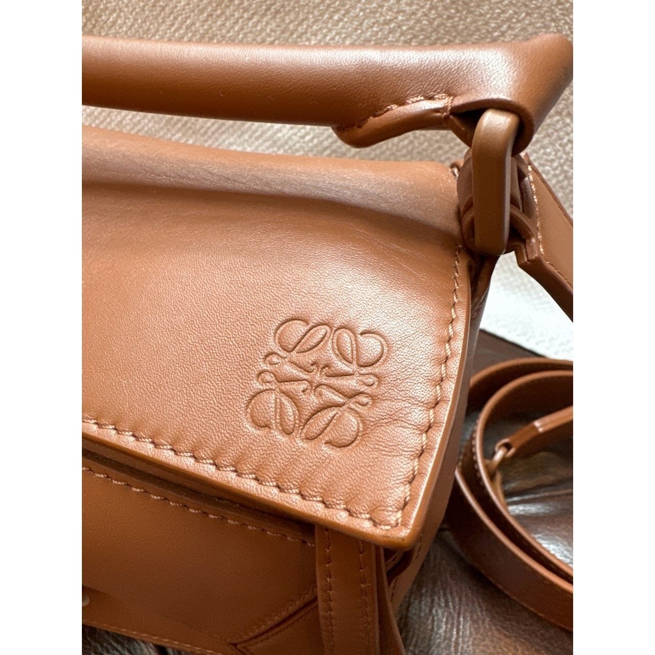 Loewe Mini Puzzle Tan Sling Bag