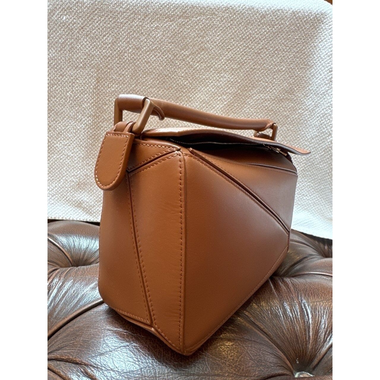 Loewe Mini Puzzle Tan Sling Bag