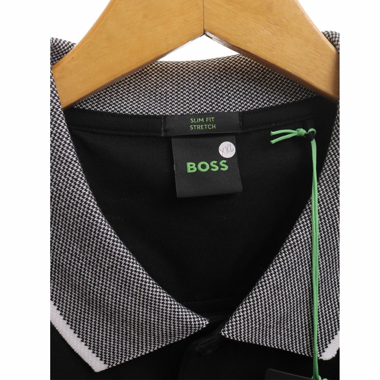 Hugo Boss Paule Slim Fit Stretch Black Polo Shirt XXL