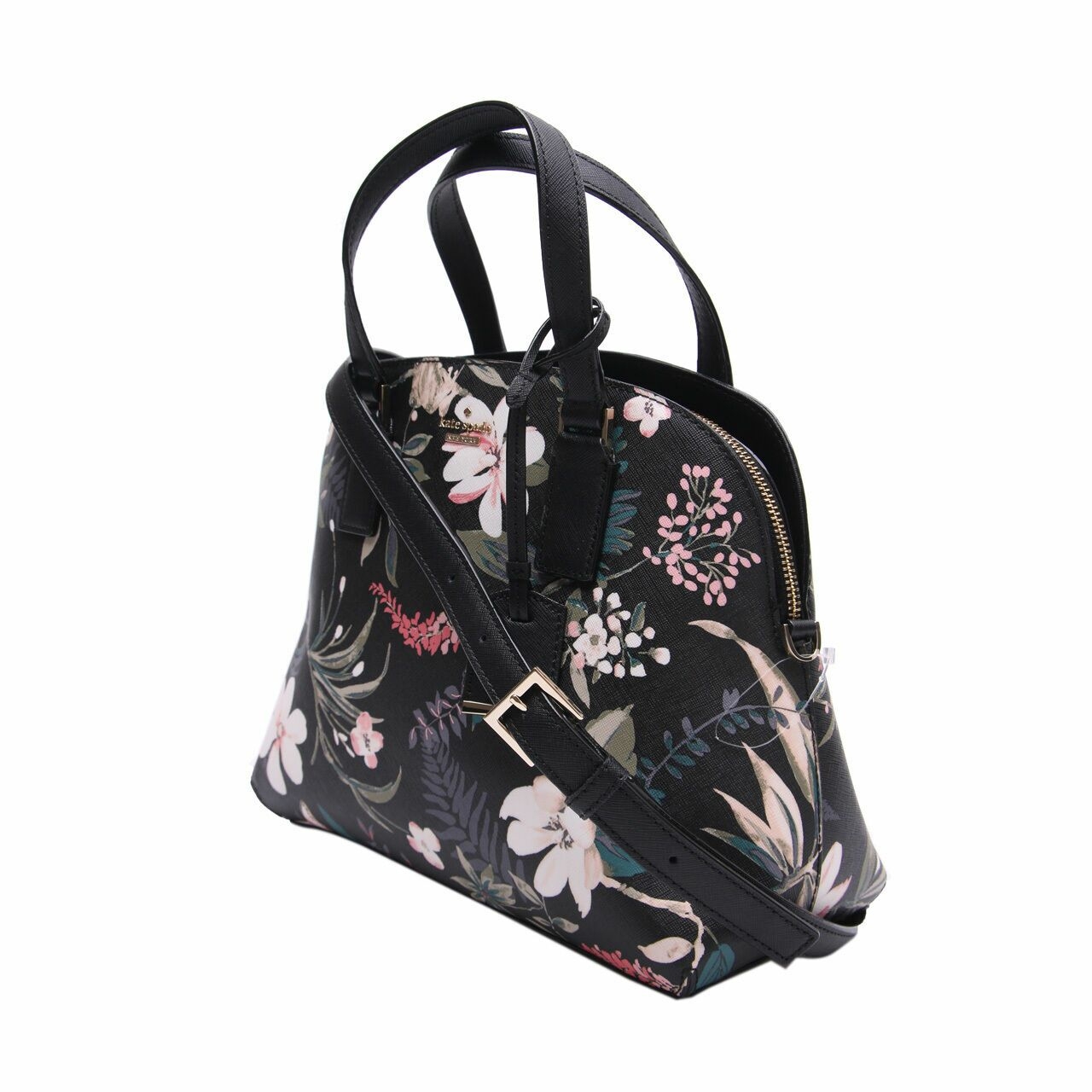 Kate Spade Cameron Street Botanical Lottie Black Multicolour Satchel Bag