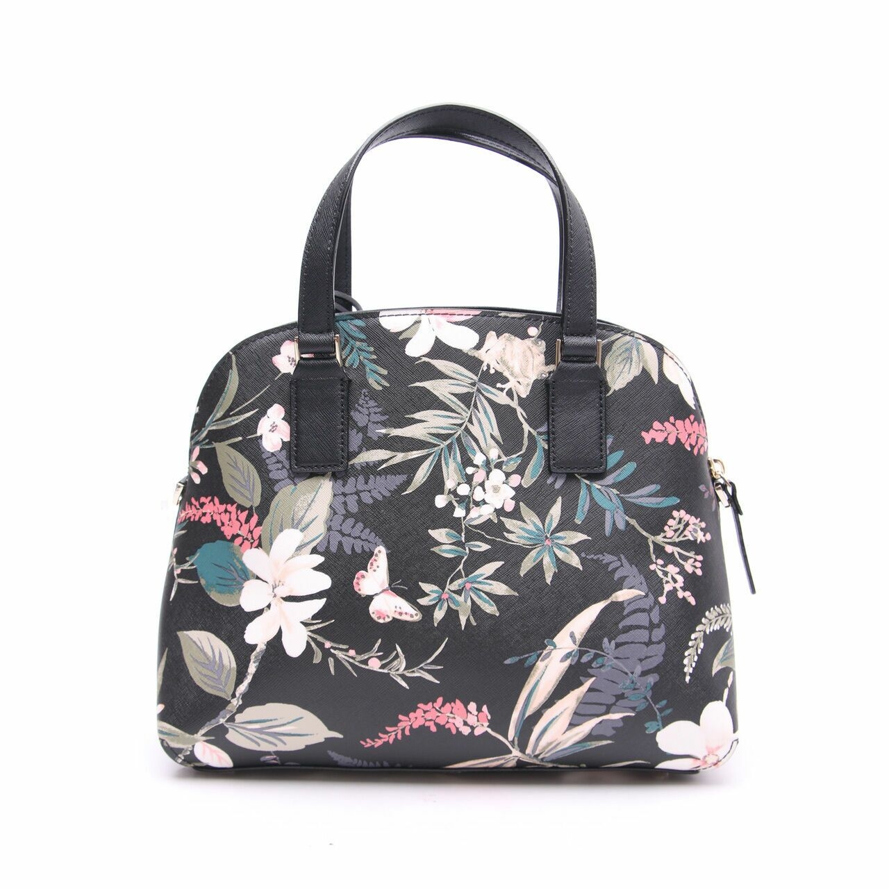 Kate Spade Cameron Street Botanical Lottie Black Multicolour Satchel Bag