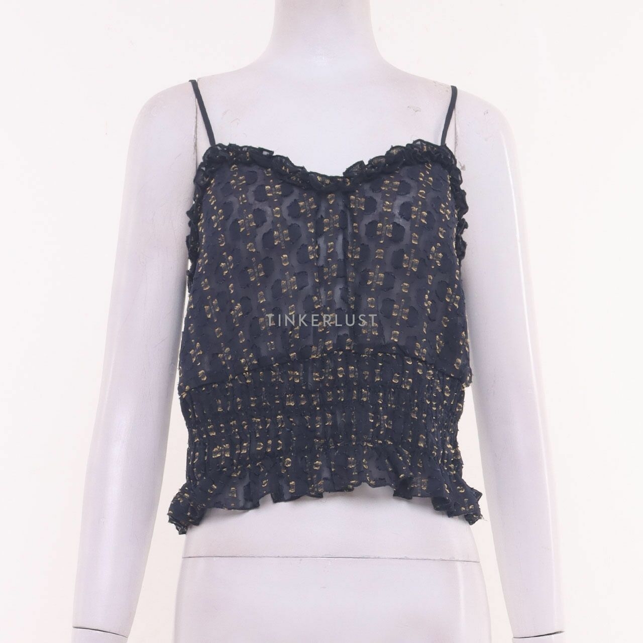 H&M Gold & Navy Sleeveless Cropped