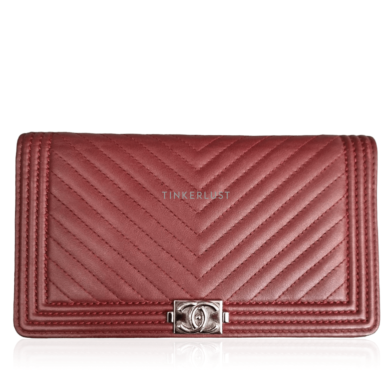 Chanel Boy Bifold Burgundy #22 Wallet