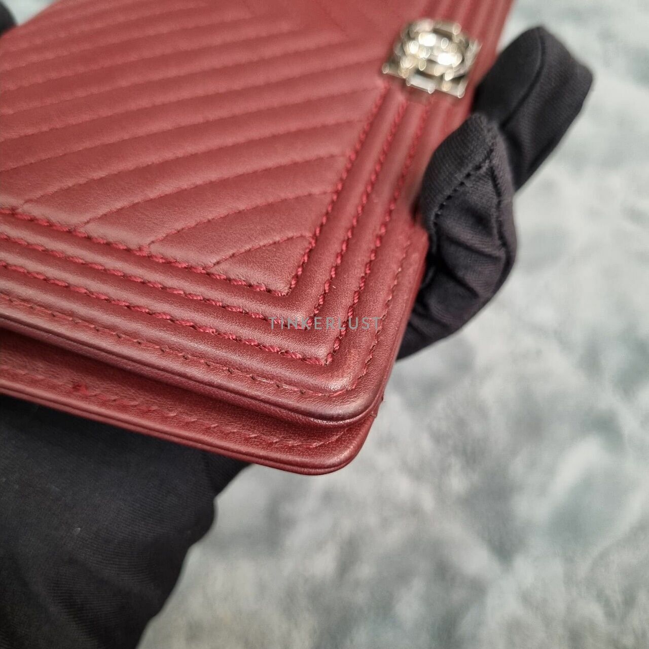 Chanel Boy Bifold Burgundy #22 Wallet