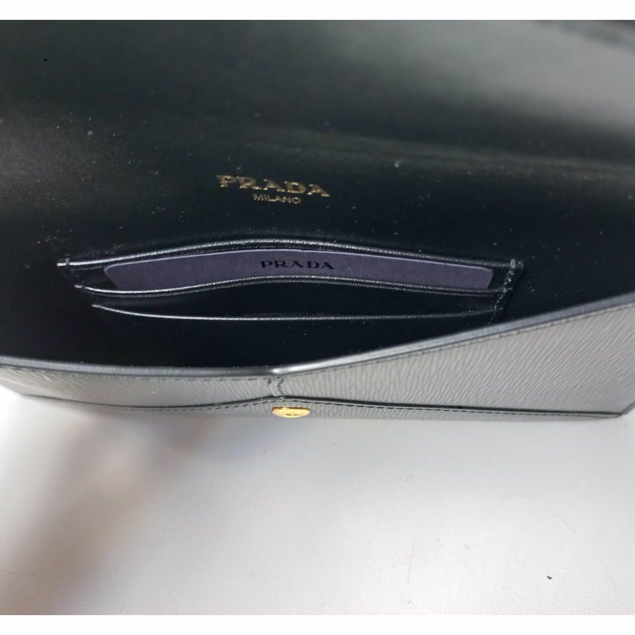 Prada Envelope Wallet Black GHW