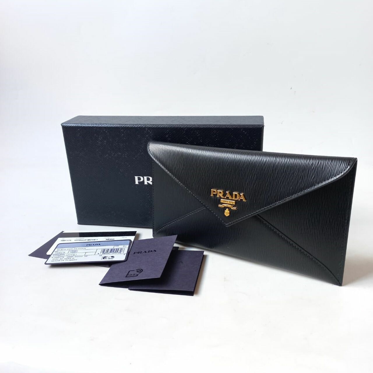 Prada Envelope Wallet Black GHW