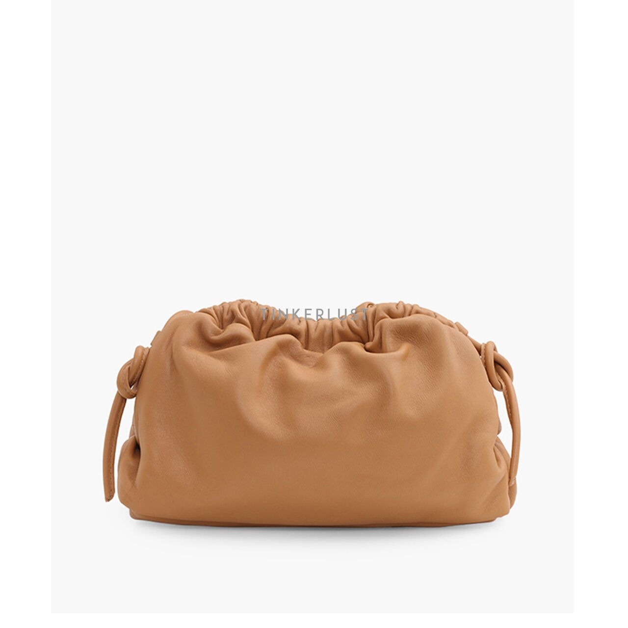 Mansur Gavriel Mini Cloud Clutch in Caramel Supple Leather with Strap Sling Bag