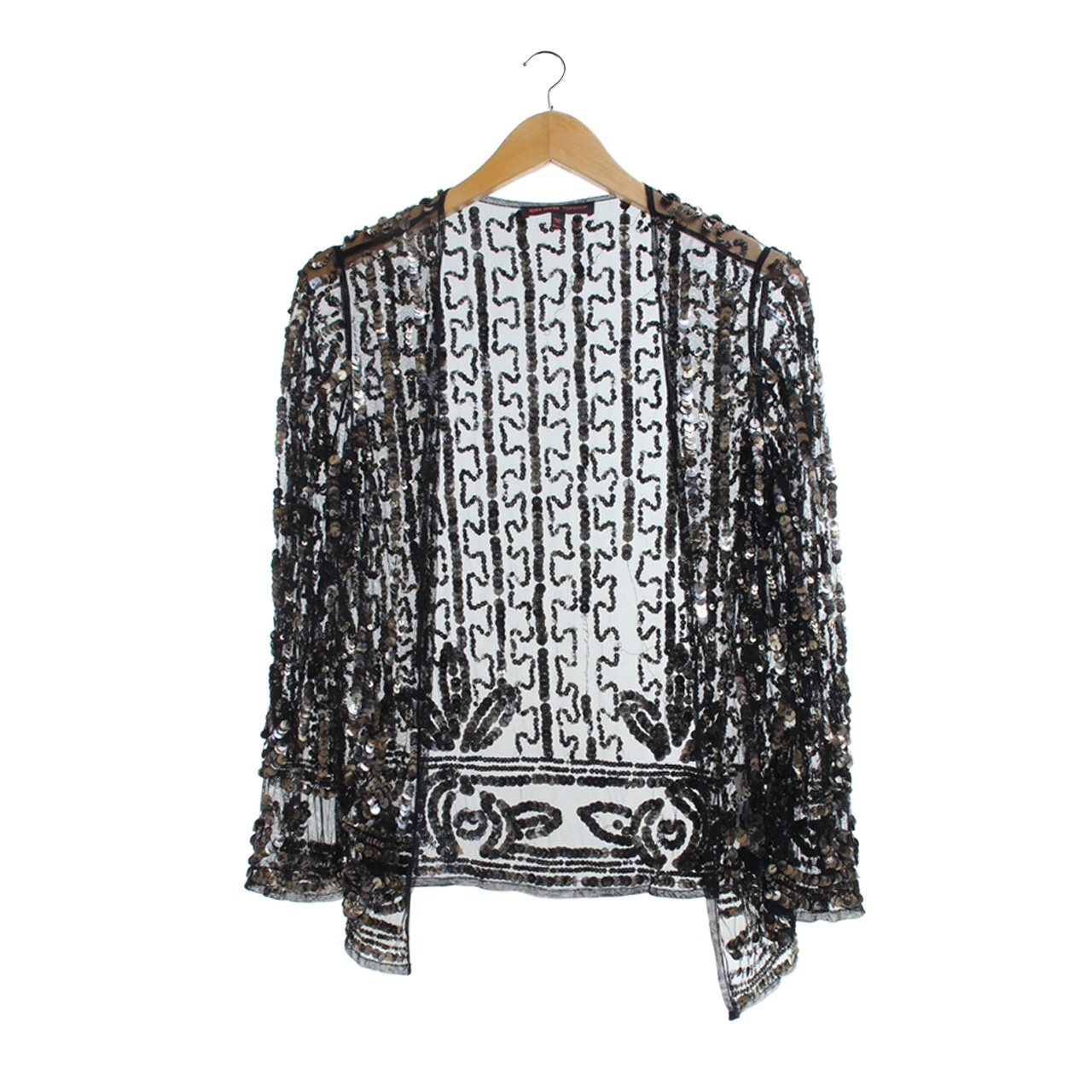 Topshop Black Sequin Outerwear