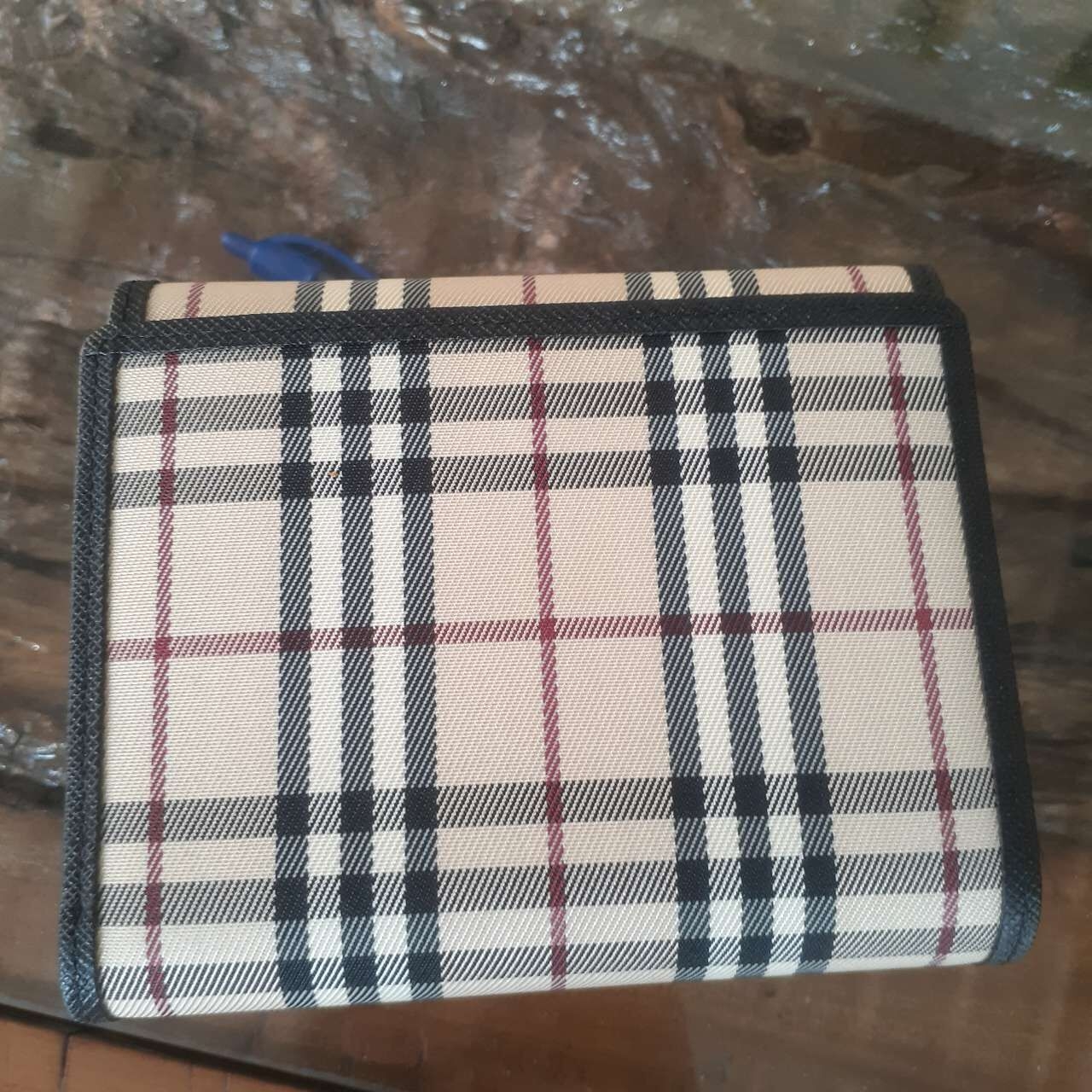 Burberry Nova Black & Nude Plaid Wallet