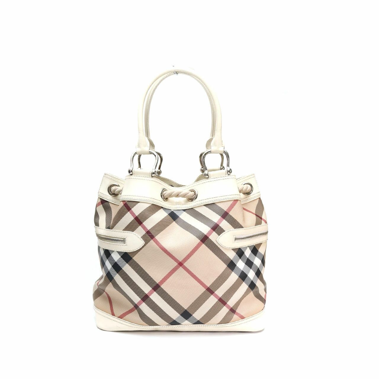 Burberry Bucket Bag Large Canvas Leather Tote Bag