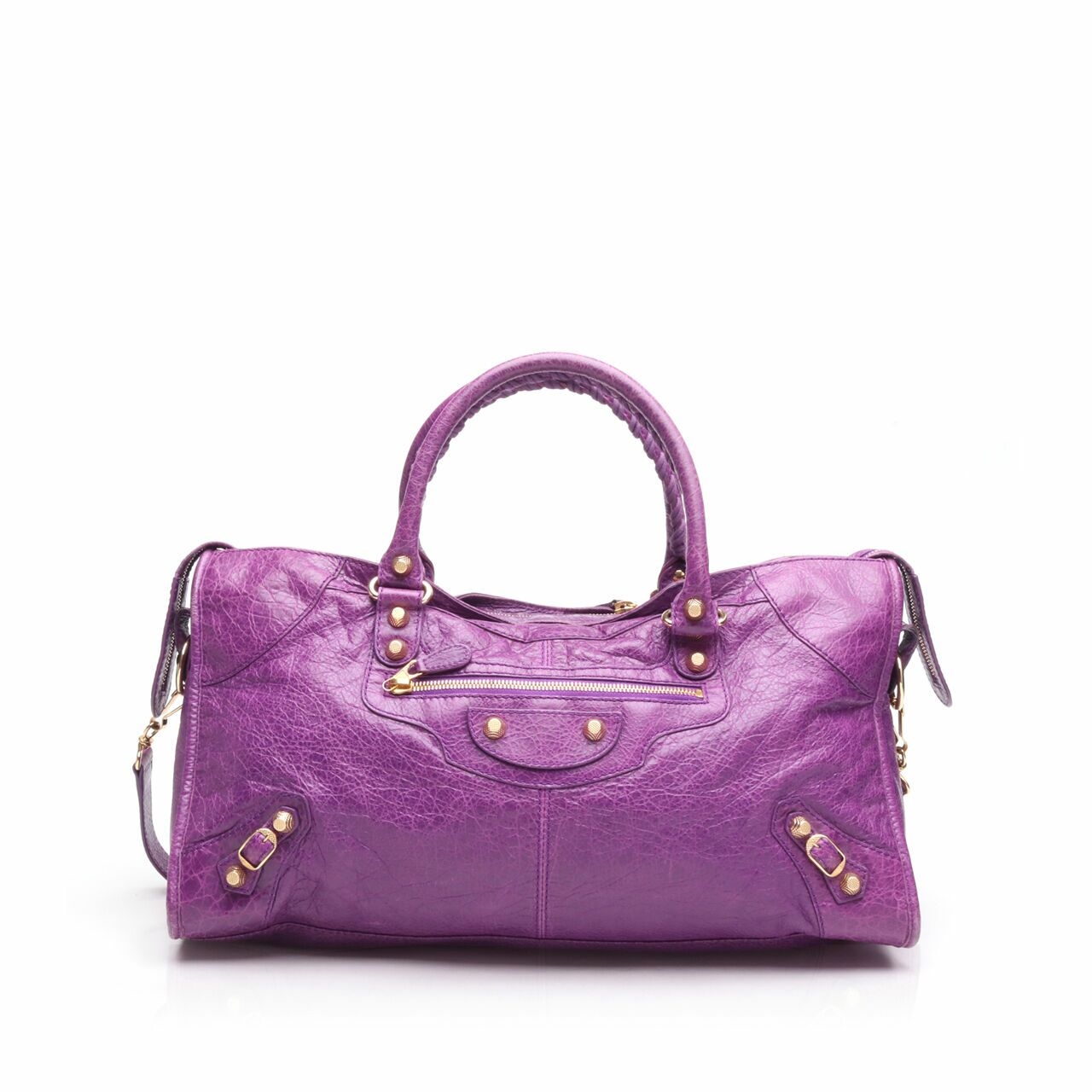 Balenciaga Giant Studs Part Time Purple GHW Satchel