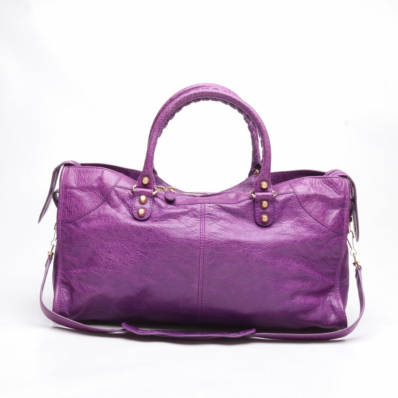 Balenciaga Giant Studs Part Time Purple GHW Satchel